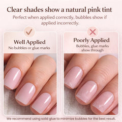 CurvLife Uñas soft gel Frances con punta nude para un acabado profesional