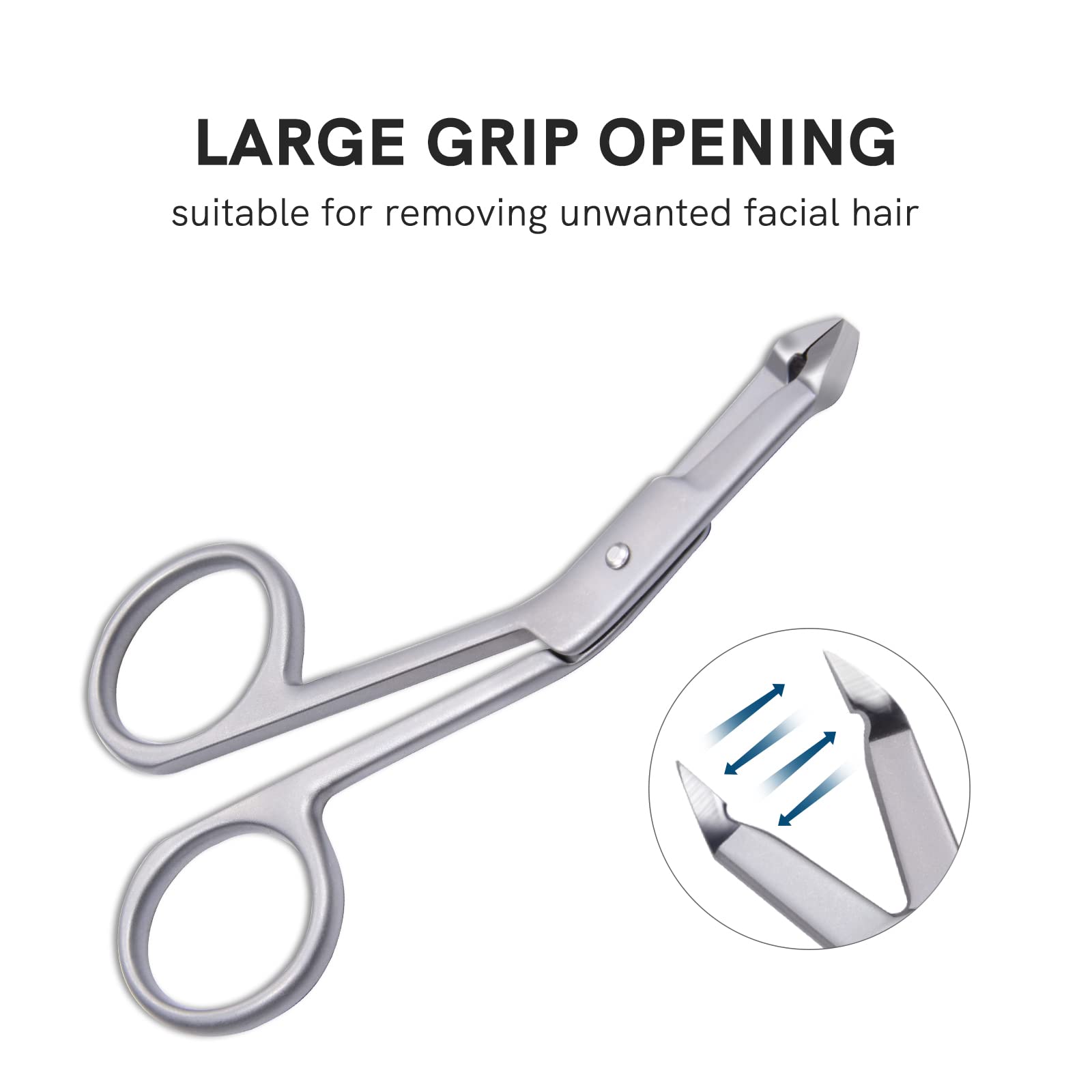 Cut it tweezers with large grabbing surface for fine hairs