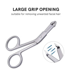 Cut it tweezers with large grabbing surface for fine hairs