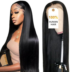 CUTE BEIN 250-density 30-inch lace front wig with flowing straight hair for daily wear