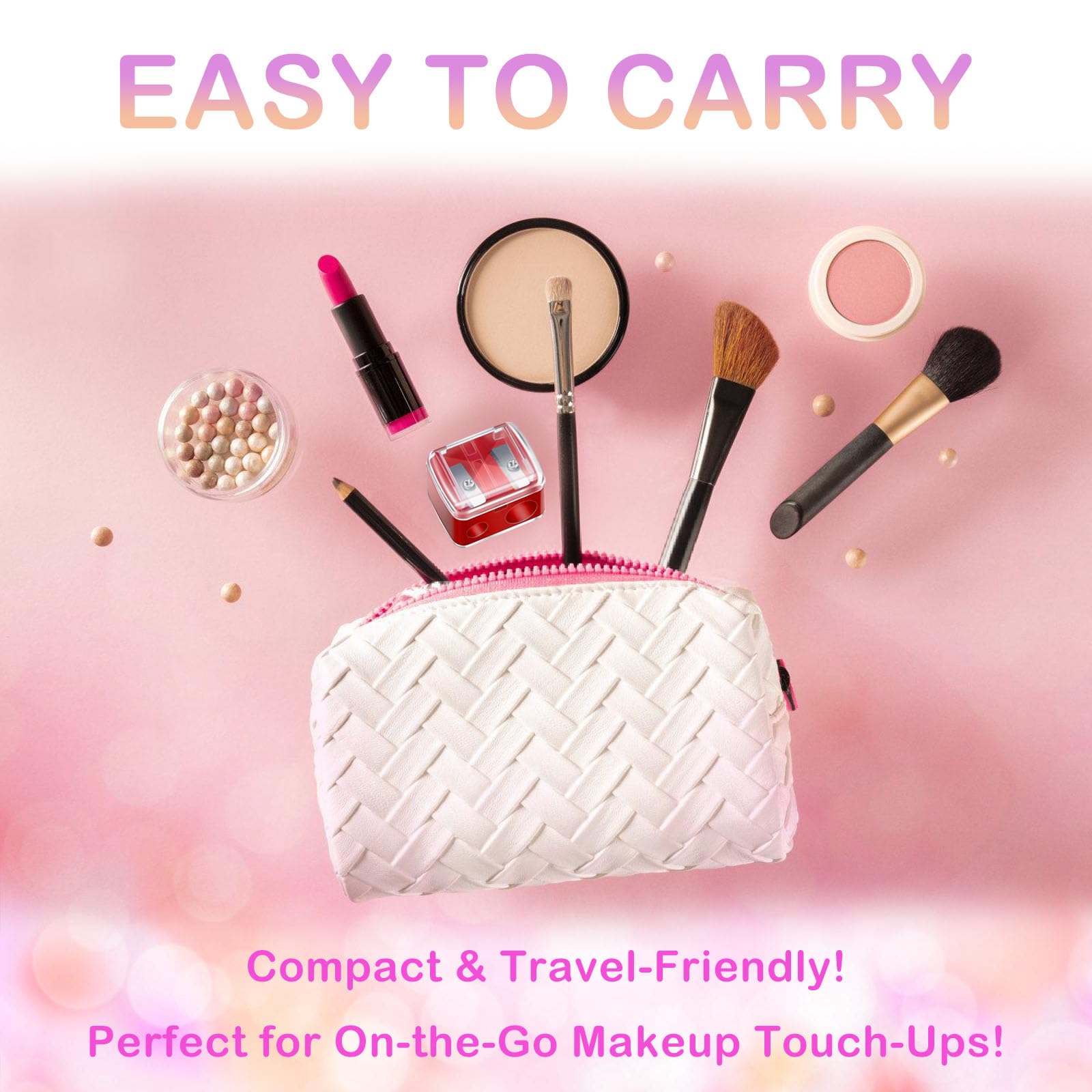 CUTEABC sharpener removable transparent cover keeps makeup bag clean.