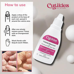Muestra el efecto de manicura rápida y apariencia cuidada tras usar Cutikles.