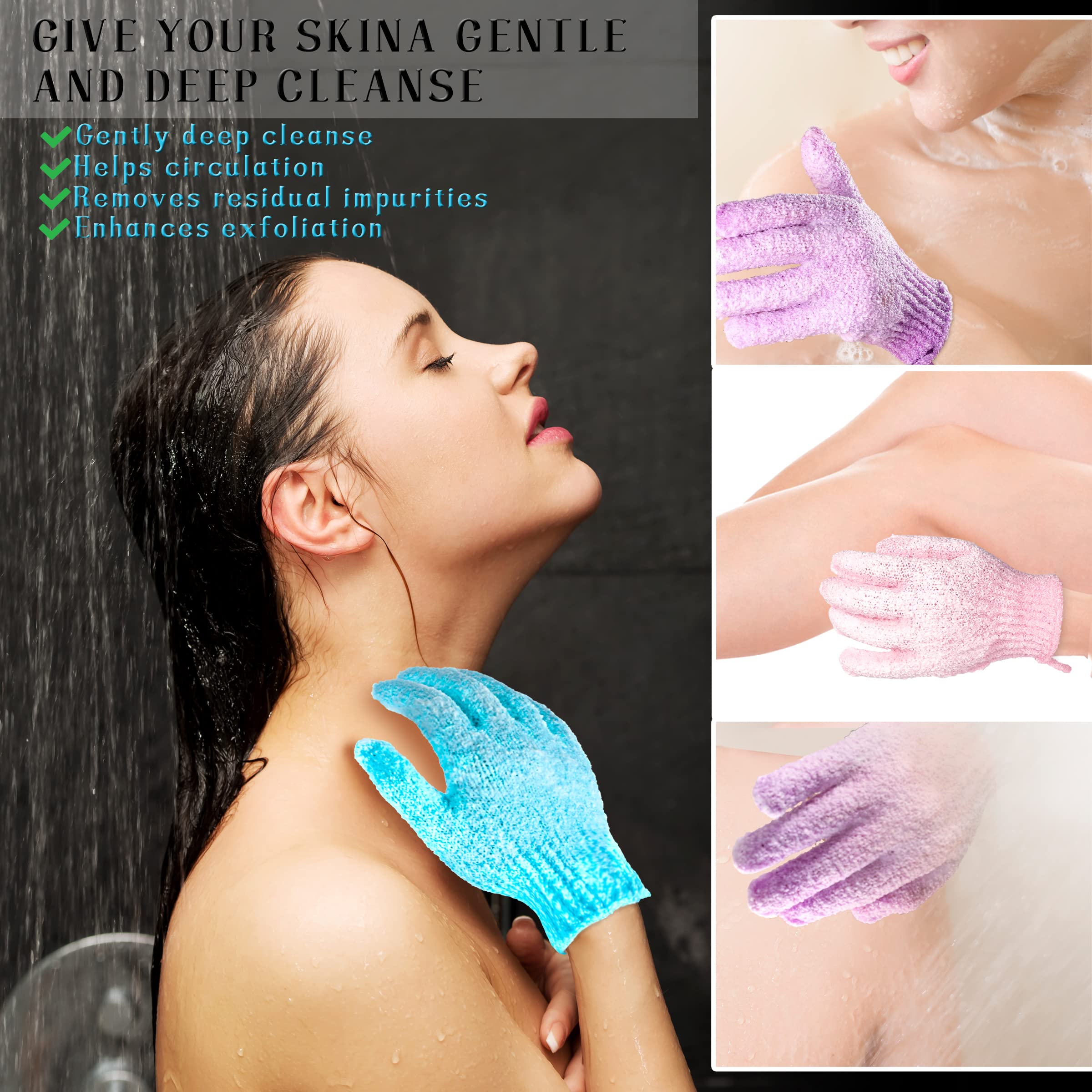 CVNDKN guantes exfoliantes con nilon, limpieza cuidadosa sin irritar la piel