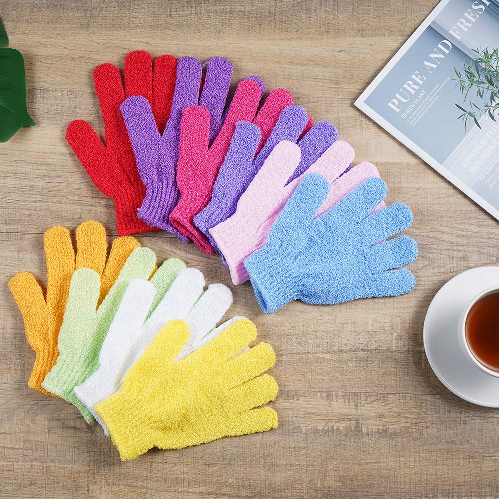 Guantes CVNDKN elásticos y ajustables, se adaptan a diferentes palmas para exfoliar.