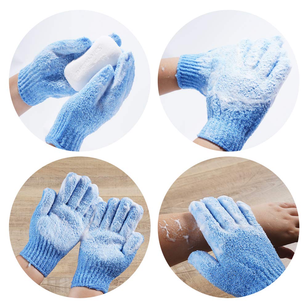 CVNDKN guantes exfoliantes reutilizables, cuidado posterior fácil de limpieza y reutilización.