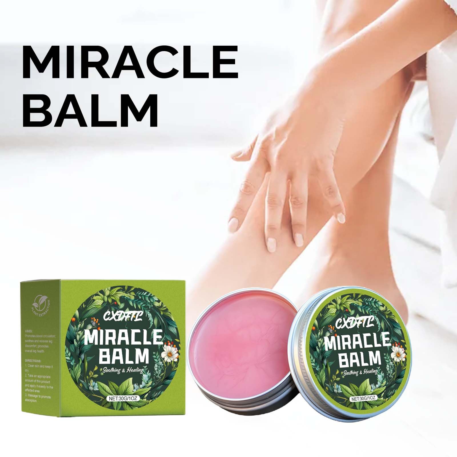 CXDFTL Miracle Balm moisturizing swatch highlights hydrating texture.