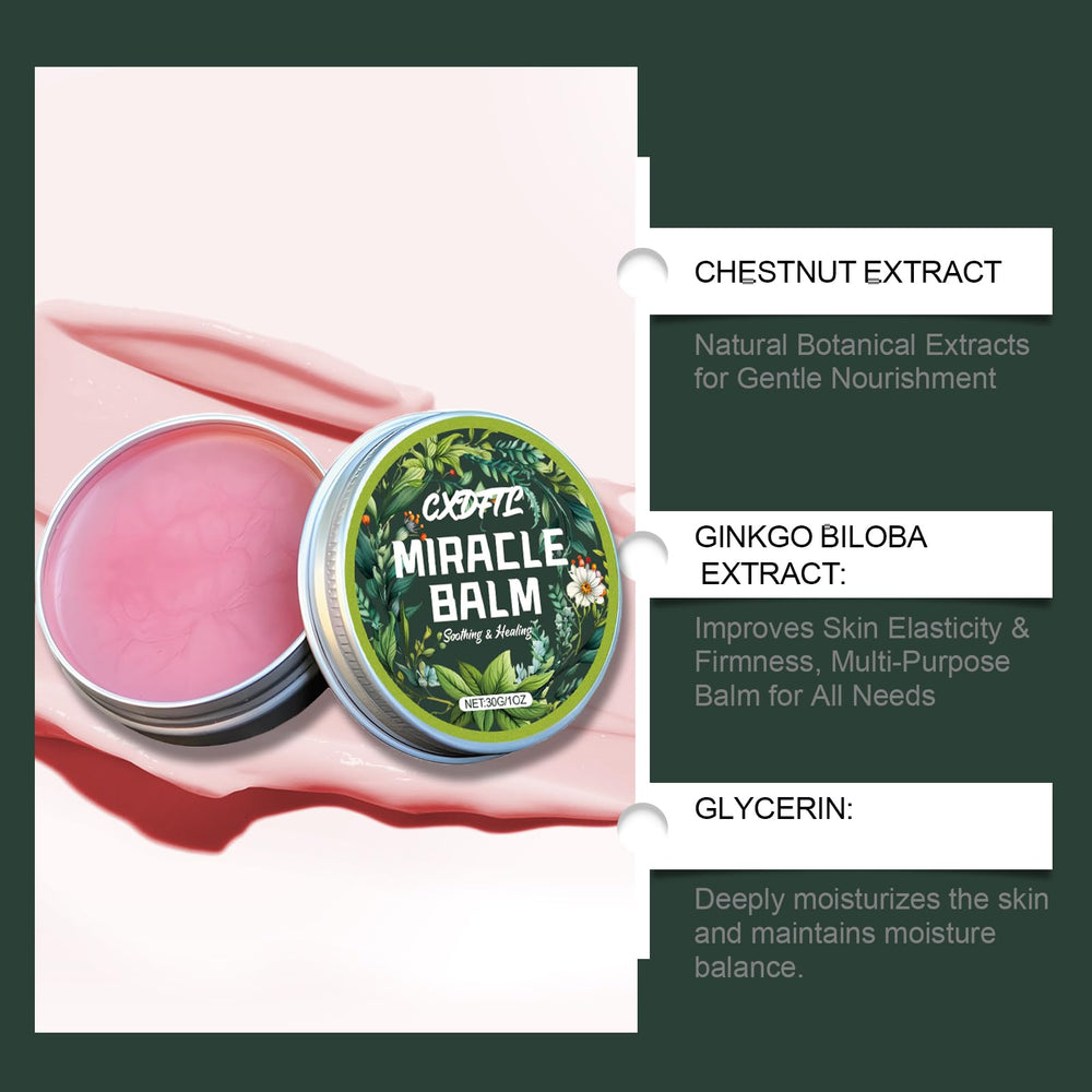 CXDFTL Miracle Balm texture close-up shows light, fast-absorbing formula.