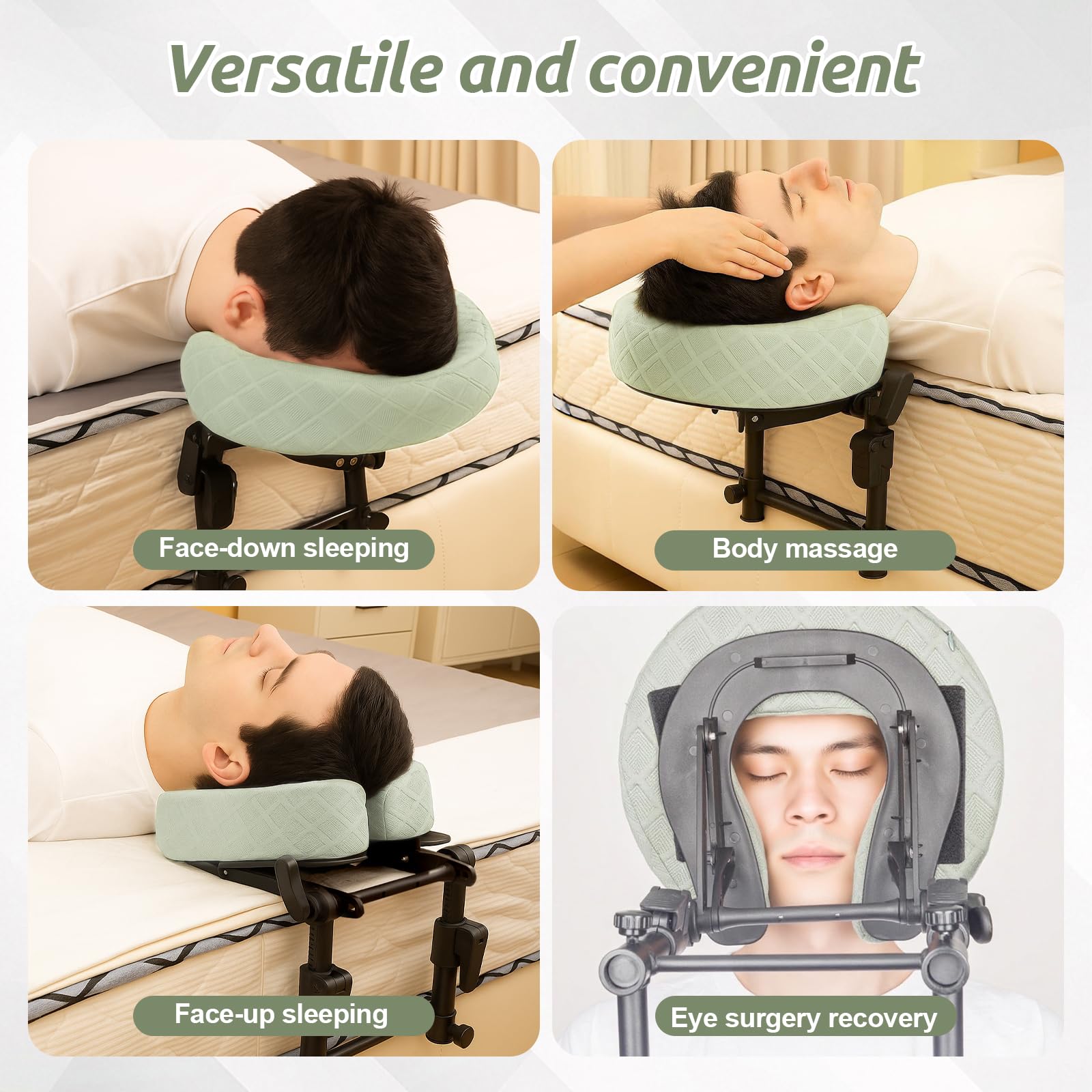 Cxgros memory foam face pillow supports prone positions gently