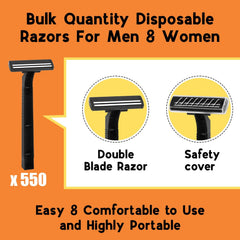 CXYARY black disposable razor with clear safety cap for safe, quick grooming.
