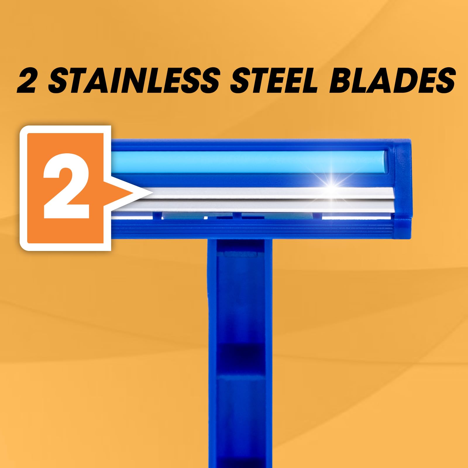 CXYARY blue disposable razor with clear cover protecting blades during storage.