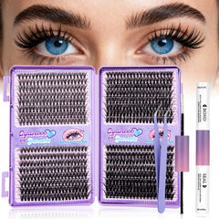 CyanoooGenesis 640pcs lash clusters kit for easy at-home lash DIY