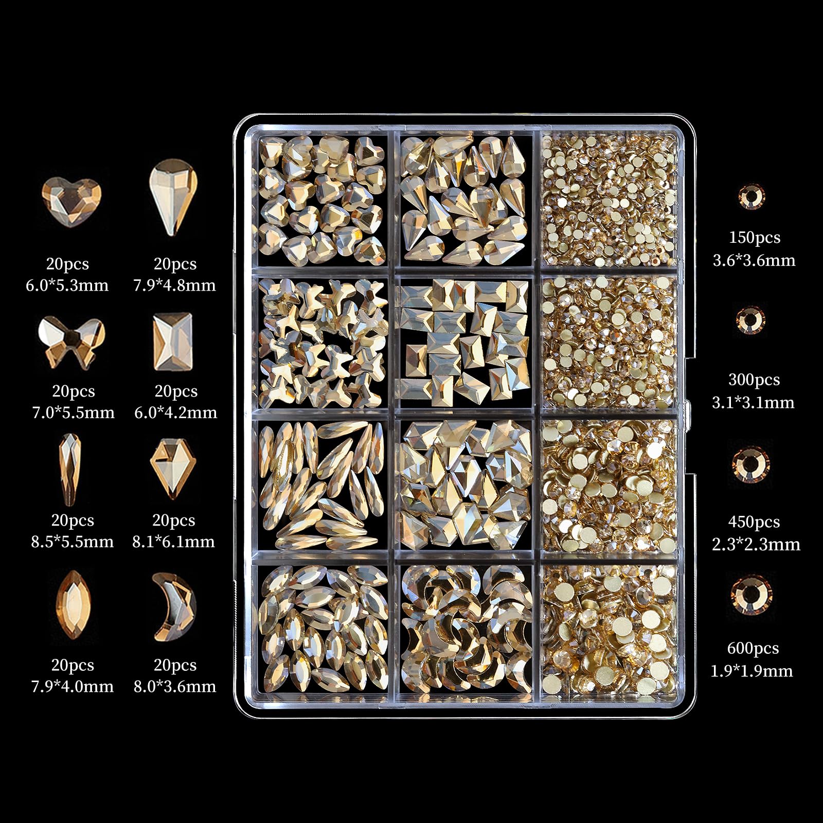 Cycullinyt 3D glass diamonds add sparkling texture to nails, accessories, and crafts.