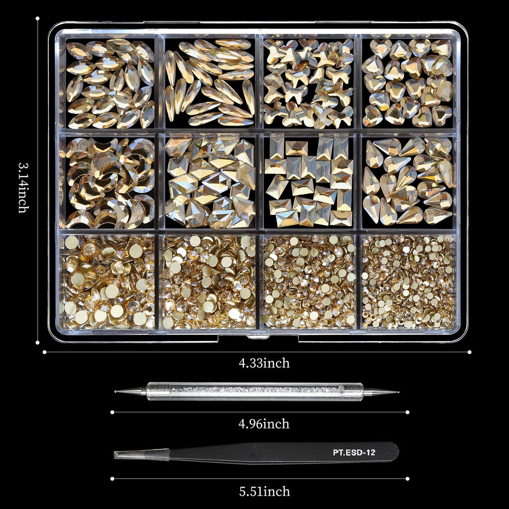 Cycullinyt crystal rhinestones kit ideal for DIY nails, phone cases, and fashion accents.