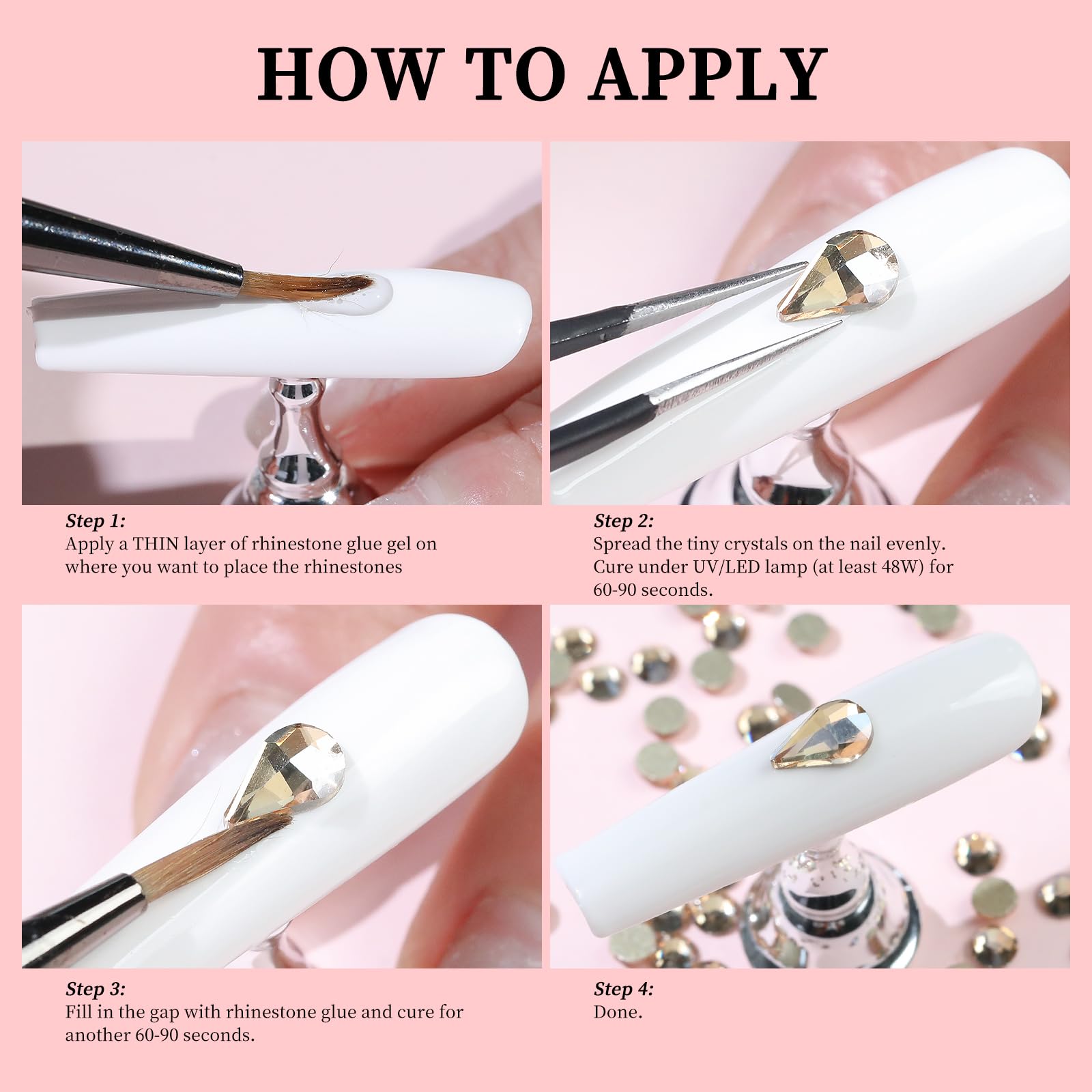 Cycullinyt nail art embellishments sparkle with durable K9 glass for long-lasting shine.