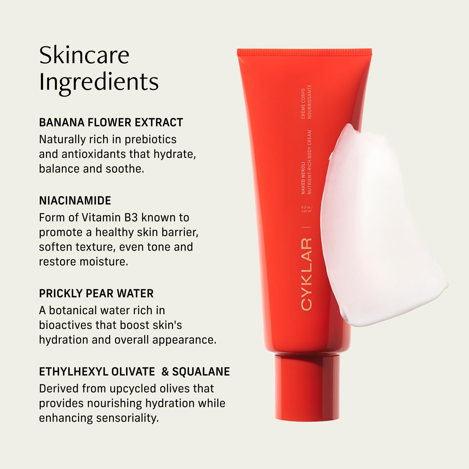 CYKLAR barrier support with Niacinamide details skin resilience.