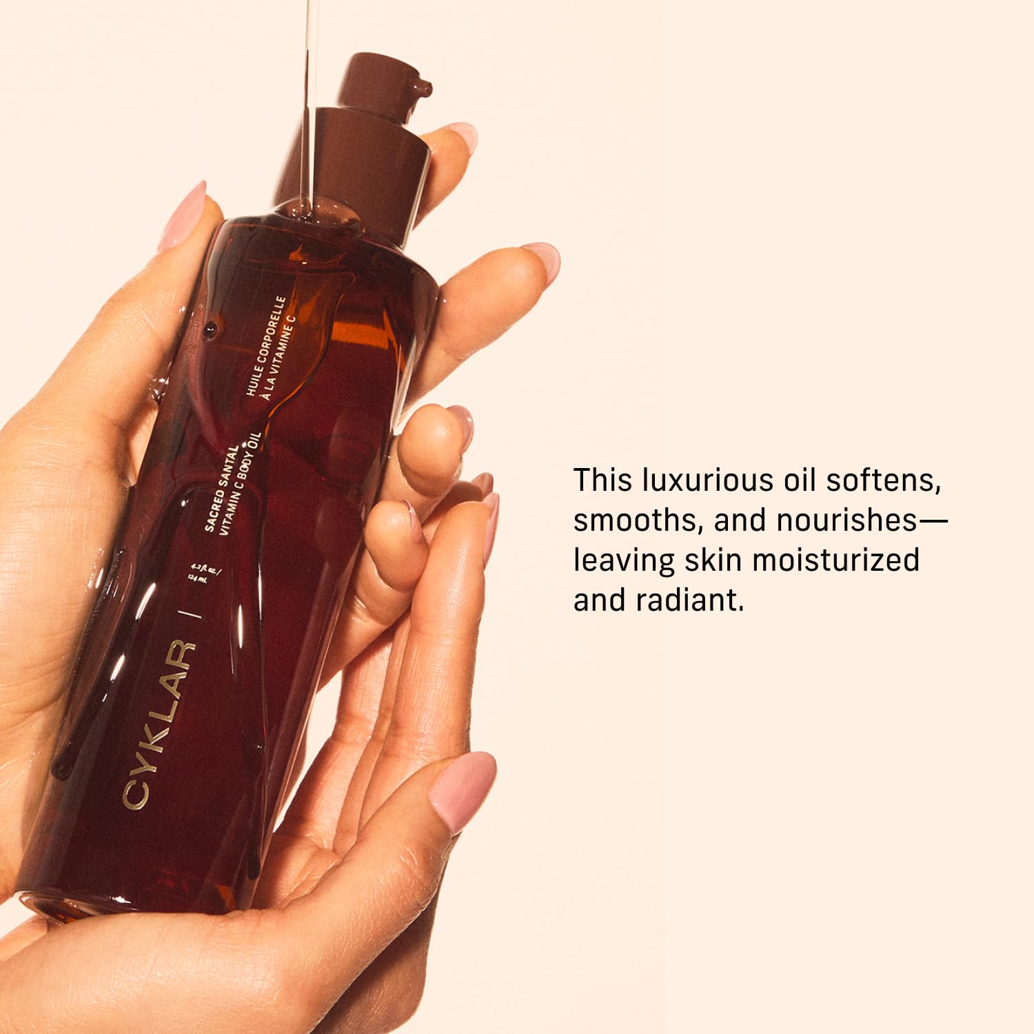 CYKLAR Vitamin C Body Oil after-shower application for smooth skin