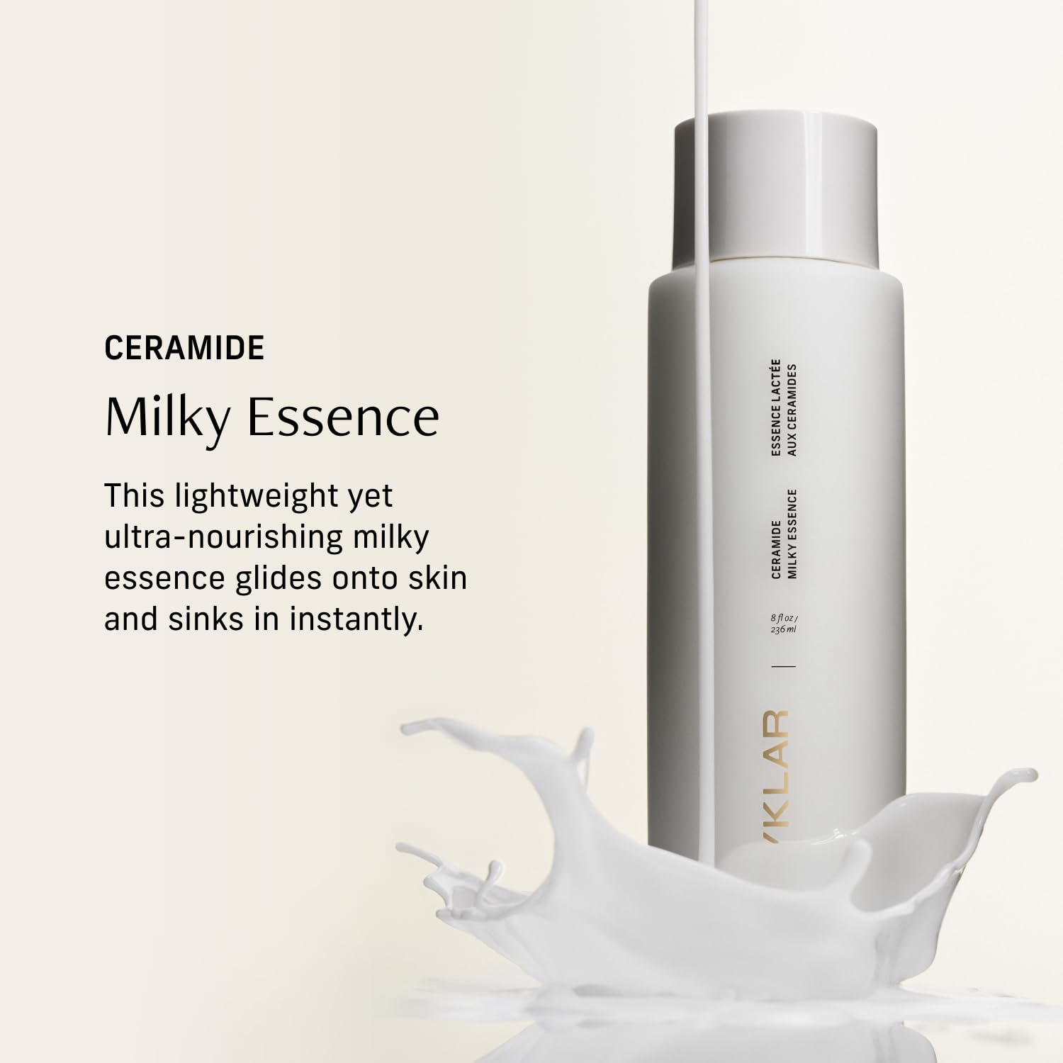 CYKLAR Ceramide Milky Essence pump offers quick, non-greasy moisture delivery