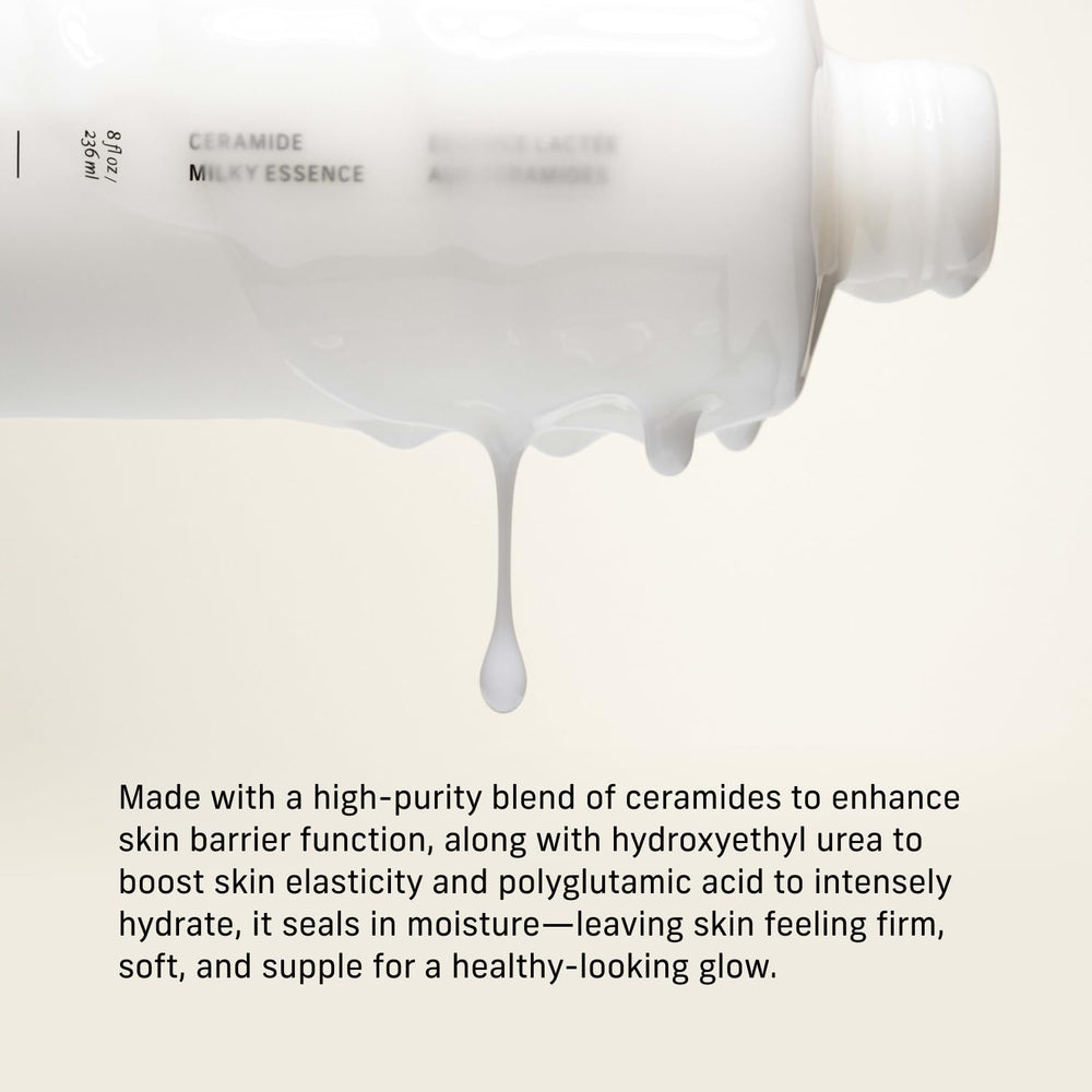 Closeup of texture shows milky, fast-absorbing formula for sensitive skin