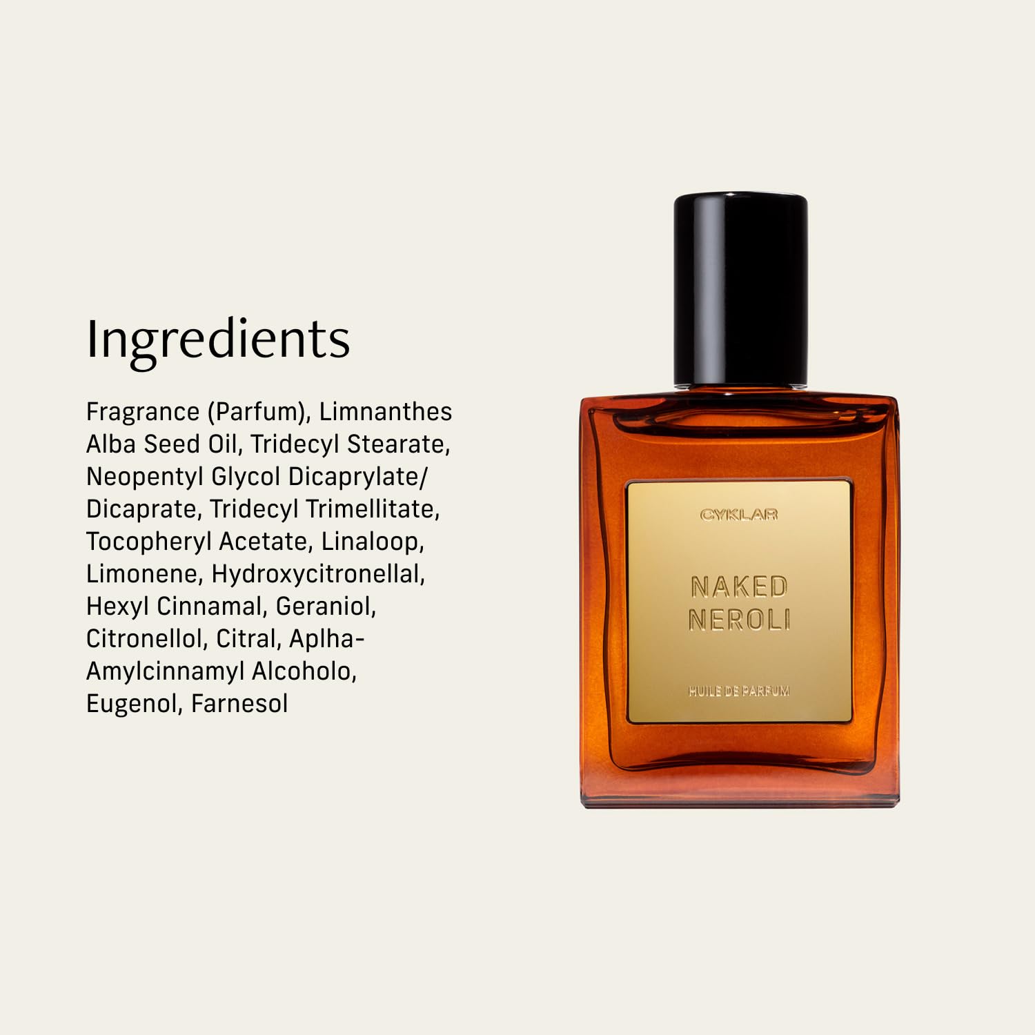 CYKLAR Naked Neroli in sunlight evokes warm citrus and amber warmth.