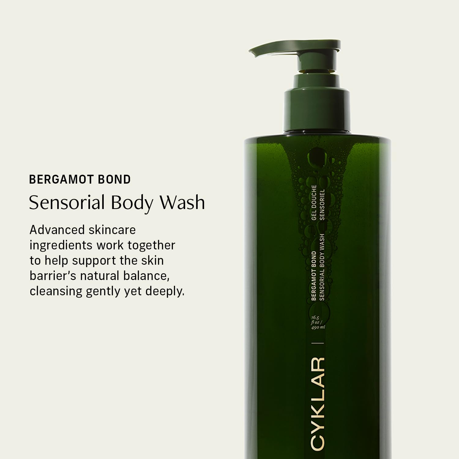 CYKLAR Sensorial Body Wash foam lather reveals creamy texture for gentle cleansing