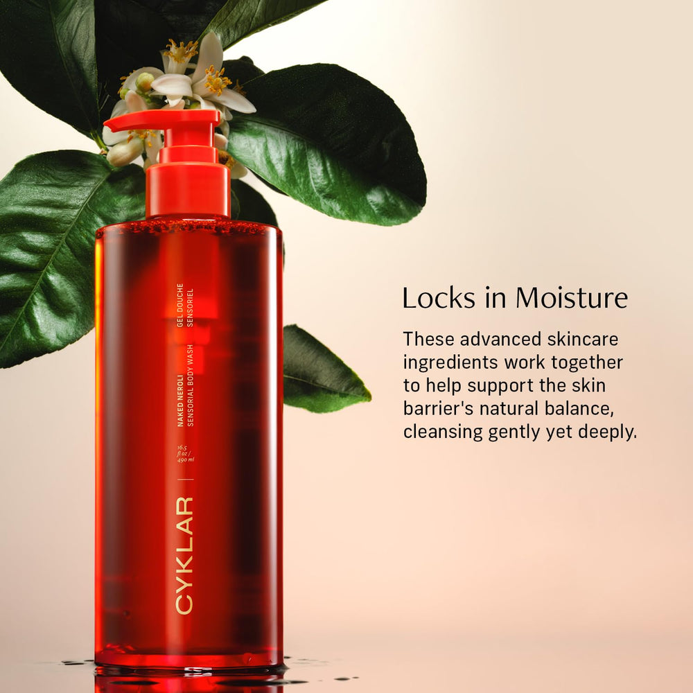 CYKLAR Naked Neroli lather close-up shows silky foam that nourishes skin.