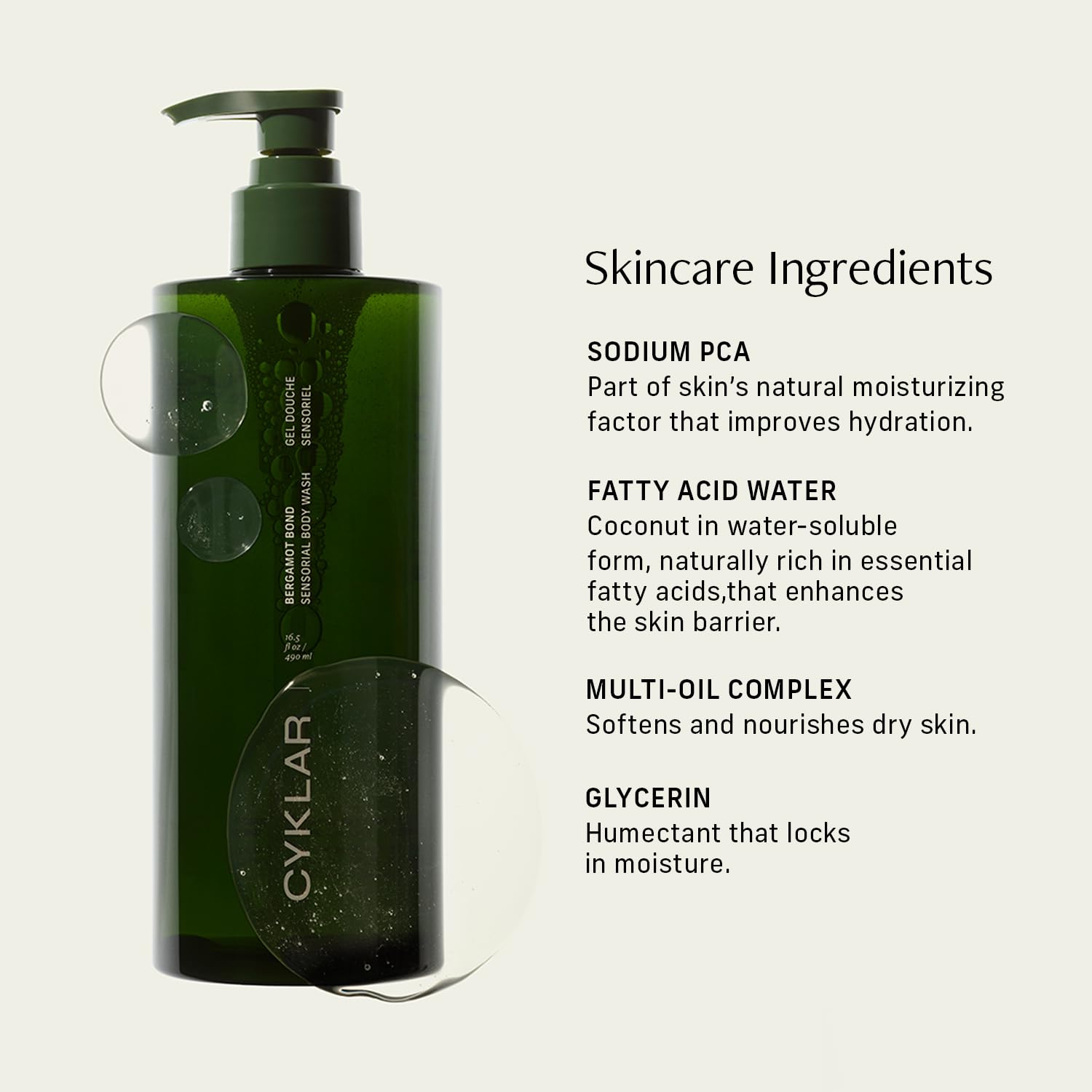 CYKLAR Sensorial Body Wash in shower scene for daily indulgence