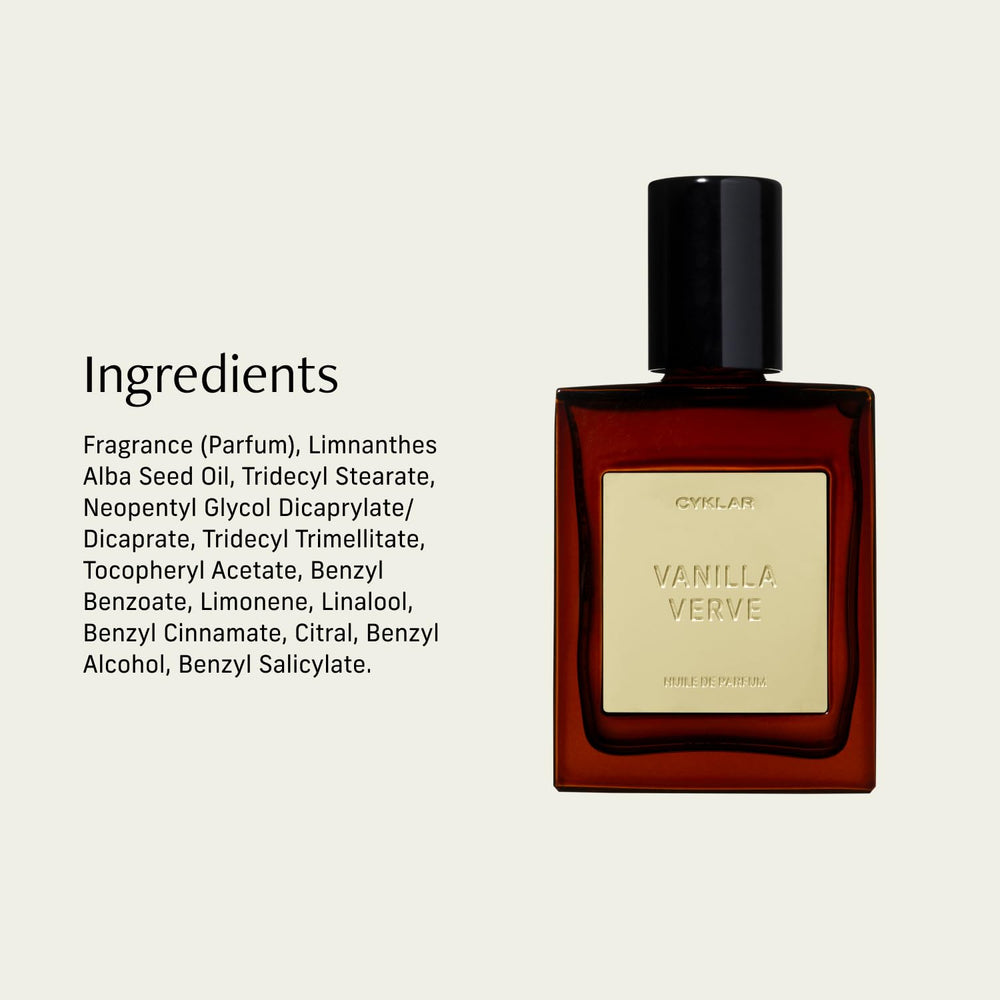 CYKLAR Vanilla Verve on skin releasing creamy vanilla notes.
