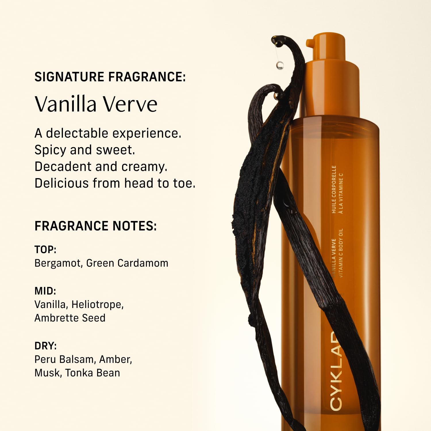 CYKLAR Vitamin C Body Oil quickly absorbs for soft, radiant skin.