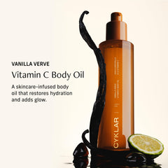 CYKLAR Vitamin C Body Oil pump dispensing quick, non-greasy hydration.