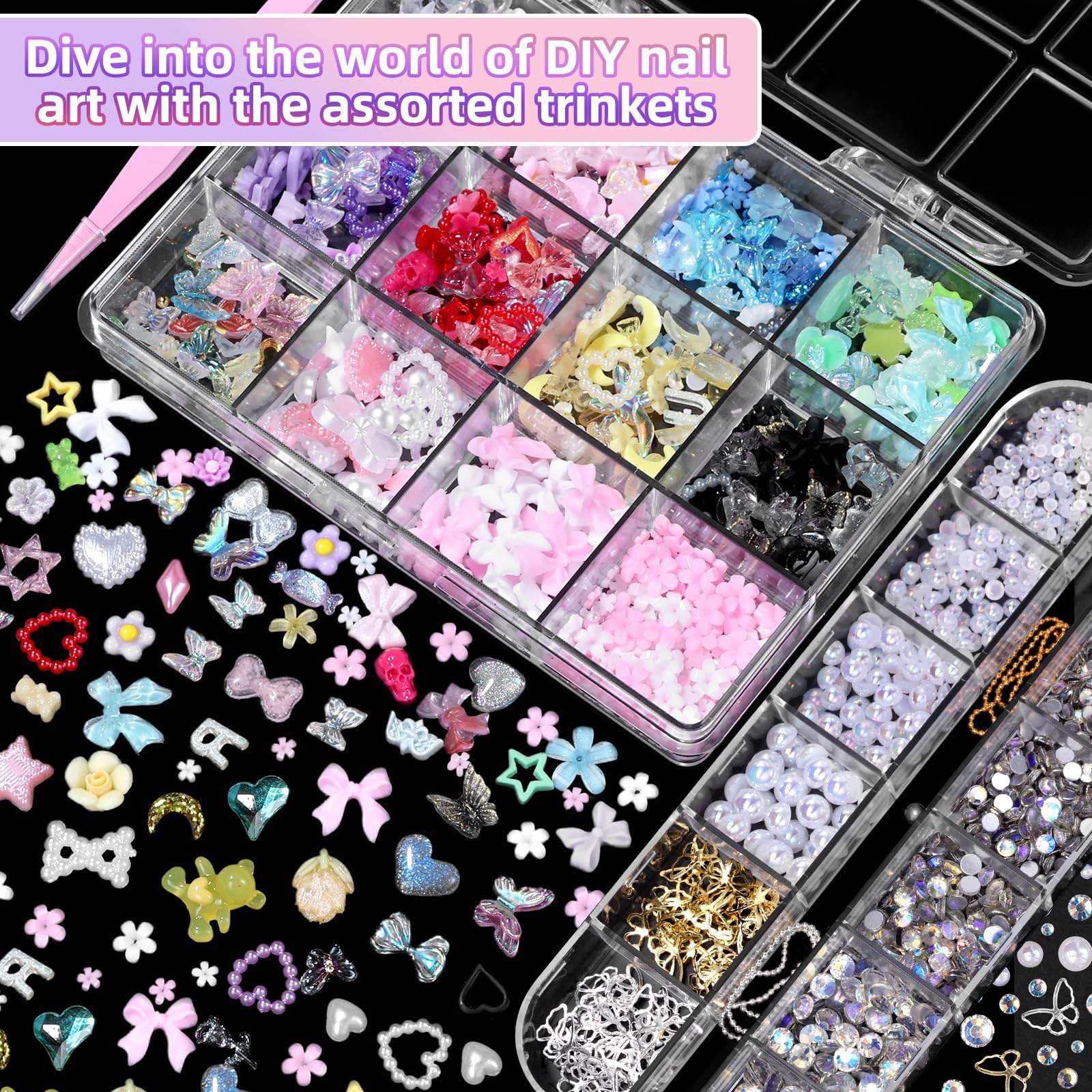 Cadenas metálicas de Cynailli para adornos decorativos en uñas.