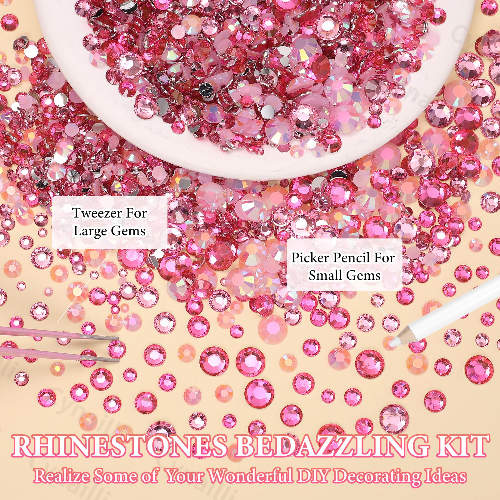 Cynailli pink nail art rhinestones for vibrant accents