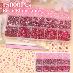 Cynailli pink resin rhinestones with delicate shine for crafts