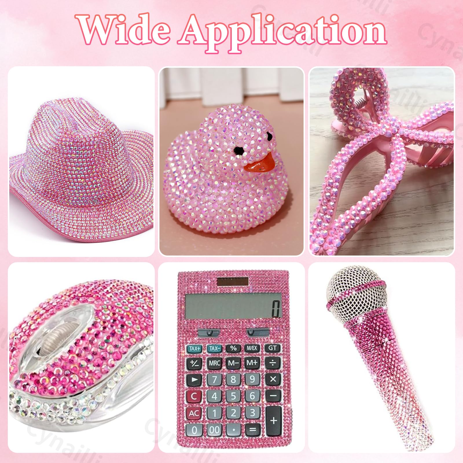 Cynailli pink rhinestones offer versatile decor for cards and bags