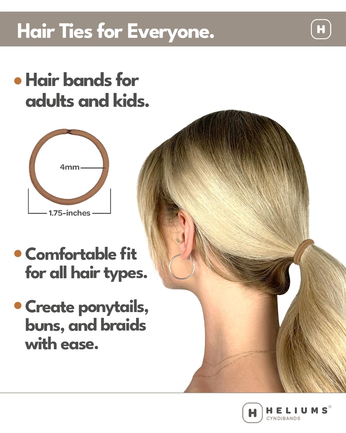 Cyndibands 4mm cafe claro: sujeción suave para actividades diarias.