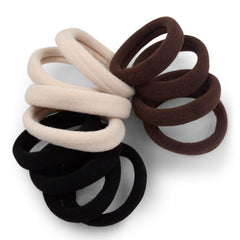 Cyndibands seamless hair ties in neutral colors for secure, snag-free ponytails.