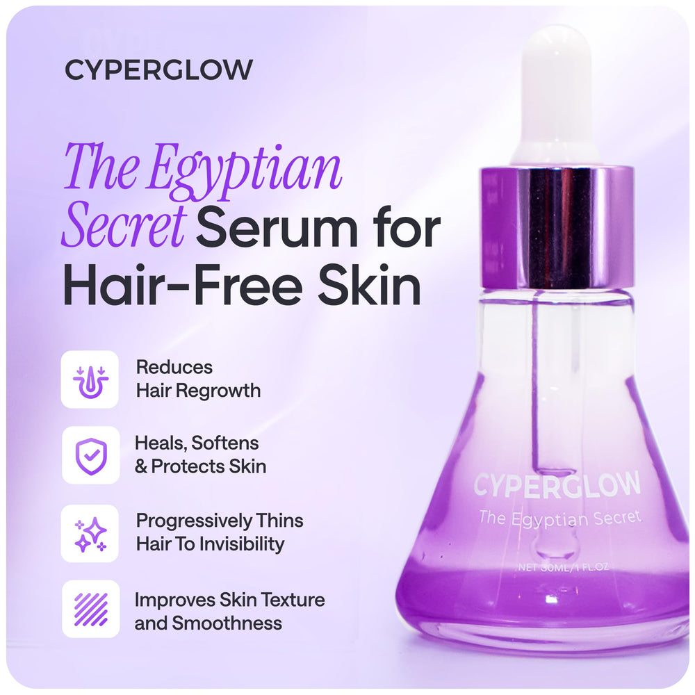 CYPERGLOW serum oil resting on skin showing fast absorption and hydration