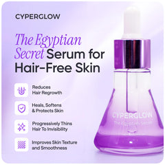 CYPERGLOW serum oil resting on skin showing fast absorption and hydration