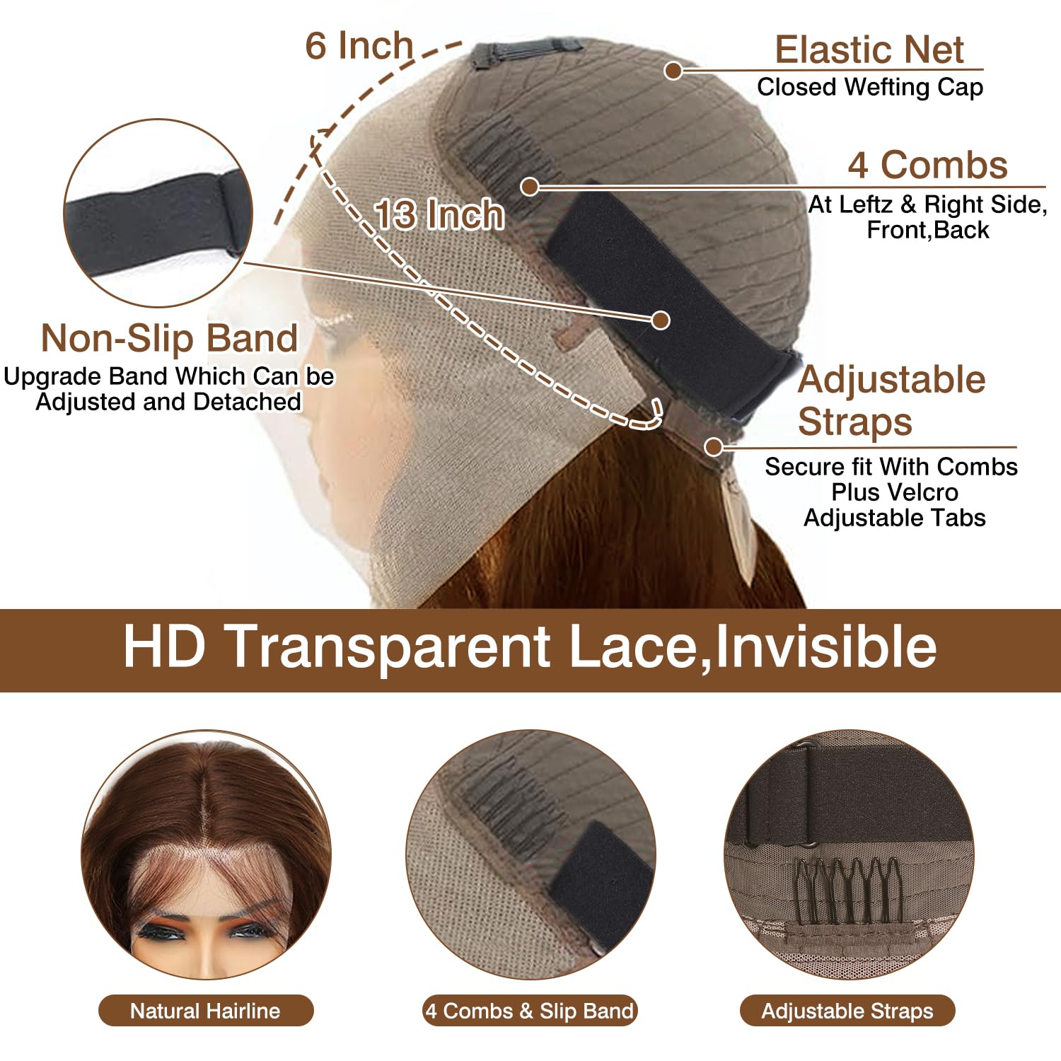 Cypha 180-density chocolate brown wig adds fullness and natural movement