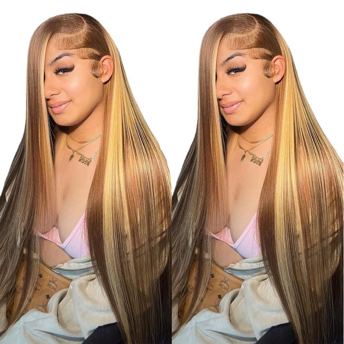 Cypha Ombre Lace Front Wig with 13x6 HD lace blends naturally for seamless scalp appearance.