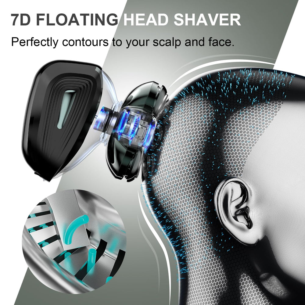 Cyruzi 7D floating flex technology captures hair with fewer strokes for a smooth shave.