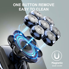Cyruzi head shaver IPX7 waterproof design supports wet or dry use.
