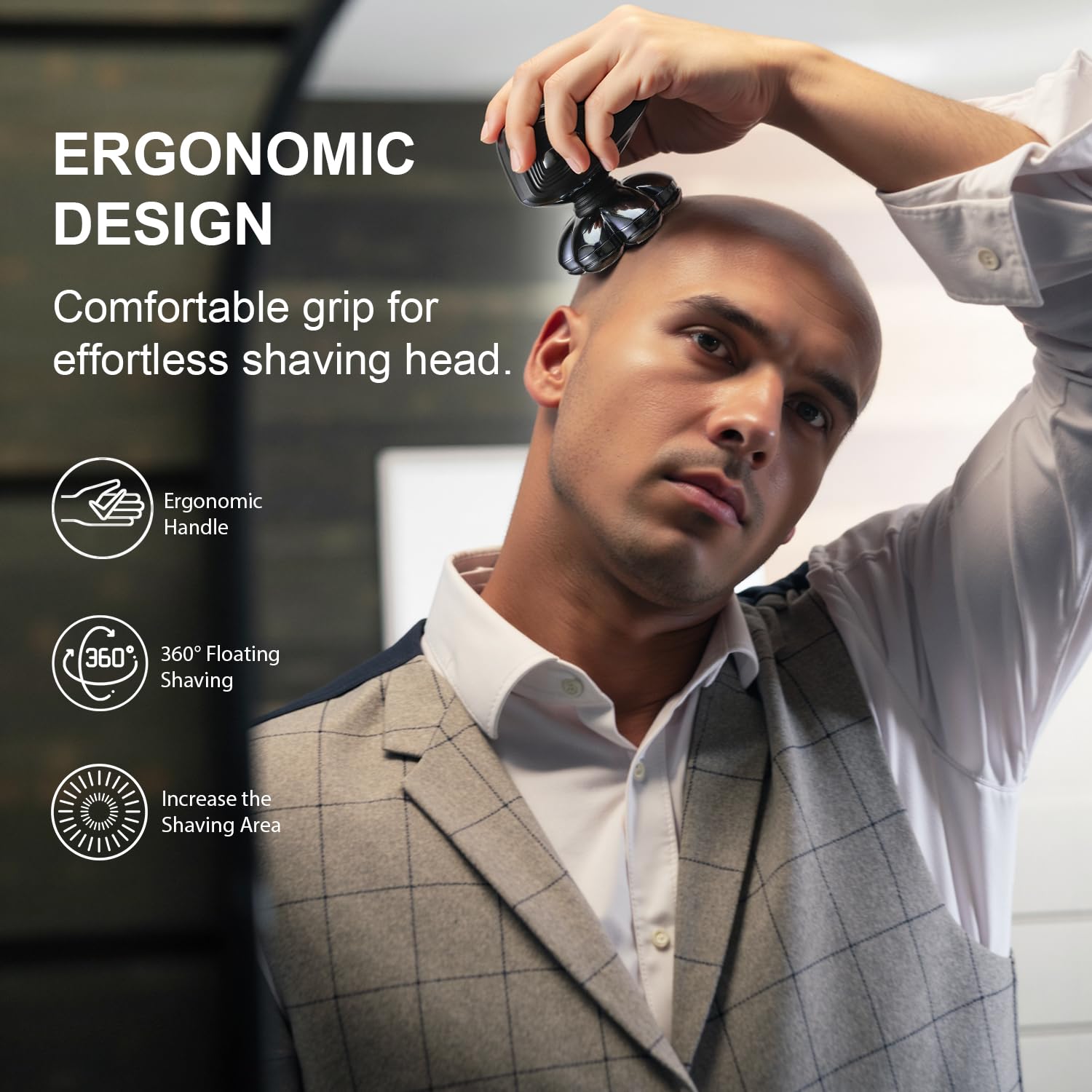 Cyruzi head shaver Type-C fast charging keeps you ready quickly.