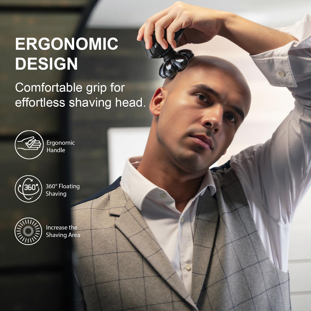 Cyruzi head shaver Type-C fast charging keeps you ready quickly.