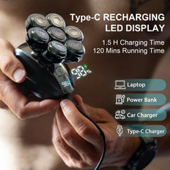 Cyruzi LED display shows battery level and quick Type-C charging readiness.