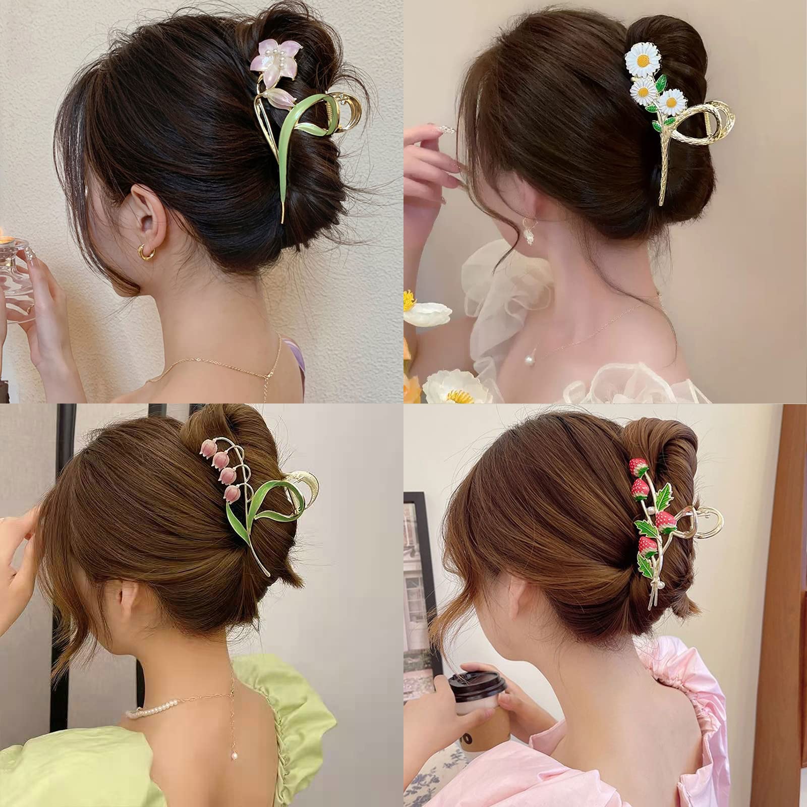 Pinza Cysincos para cabello lirio morado, aporta color y sujeción cómoda.