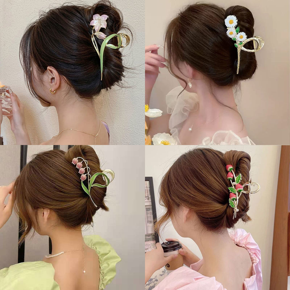 Pinza Cysincos para cabello lirio morado, aporta color y sujeción cómoda.