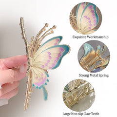 Pinza Cysincos para cabello mariposa con cristales, brillo elegante para ocasiones especiales.
