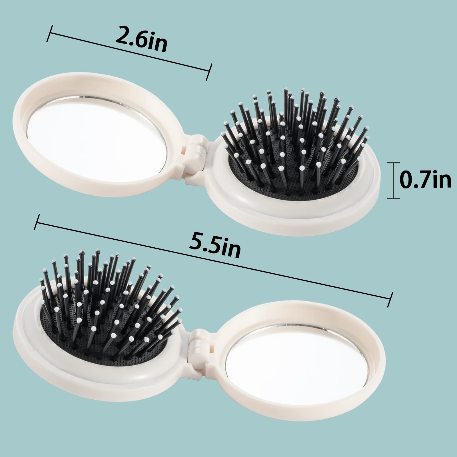 CZDZYMJYHS hairbrush with mirror in use for quick grooming on the go