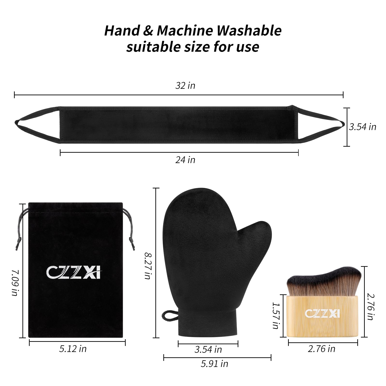 CZZXI brocha cuerpo bronceado cerdas sintéticas para difuminar