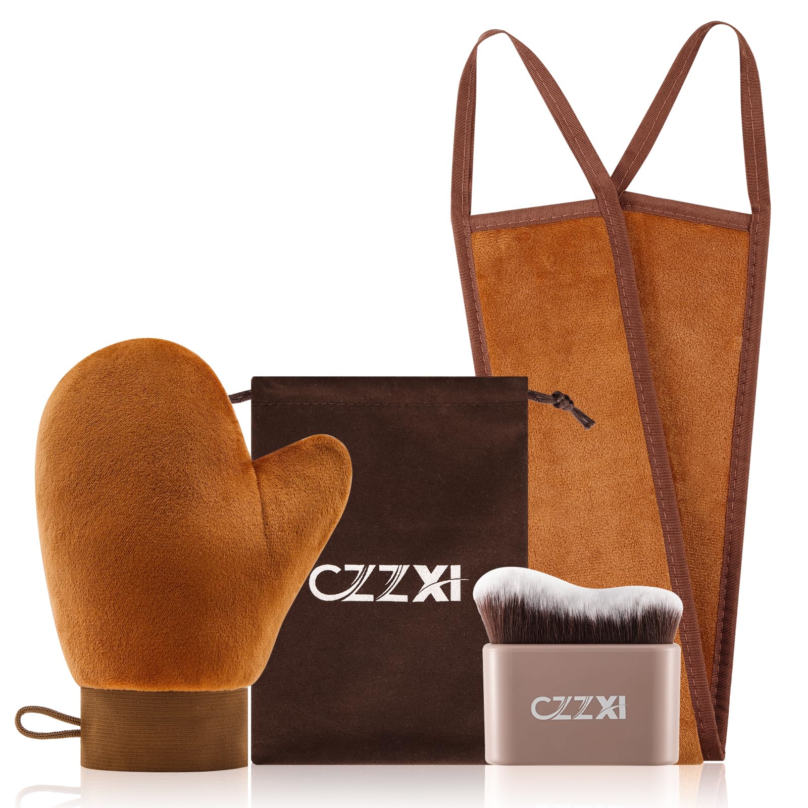 CZZXI tanning mitt for face and body delivering smooth, streak-free results